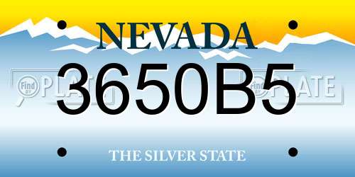 3650B5 Nevada License Plate