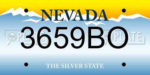 3659BO Nevada License Plate