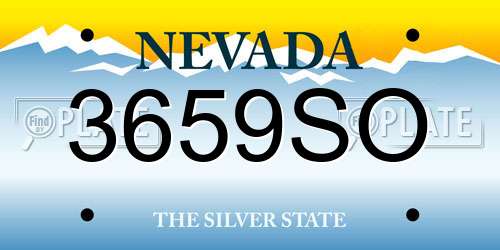 3659SO Nevada License Plate
