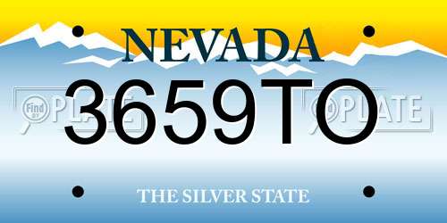 3659TO Nevada License Plate
