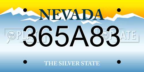 365A83 Nevada License Plate