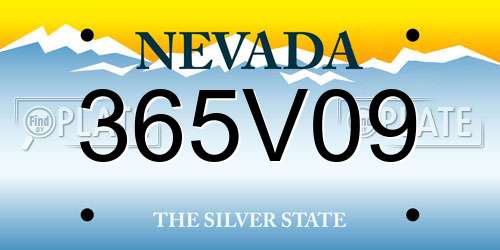 365V09 Nevada License Plate