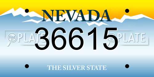 36615 Nevada License Plate