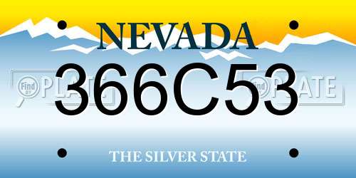366C53 Nevada License Plate
