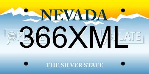 366XML Nevada License Plate