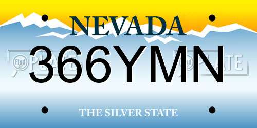 366YMN Nevada License Plate