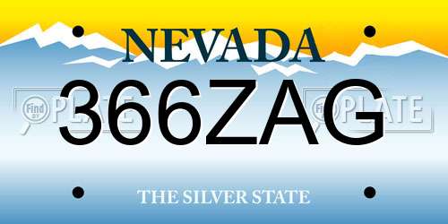 366ZAG Nevada License Plate