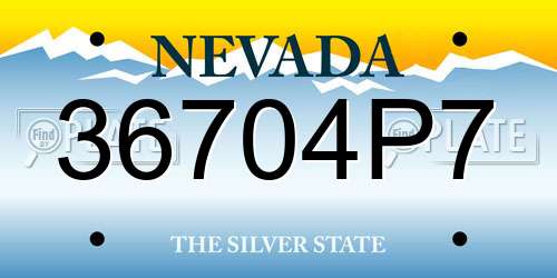36704P7 Nevada License Plate