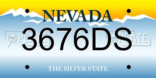3676DS Nevada License Plate