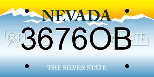 3676OB Nevada License Plate