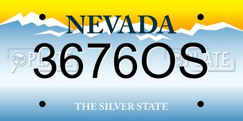 3676OS Nevada License Plate