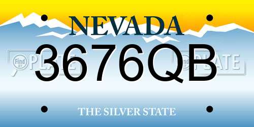 3676QB Nevada License Plate