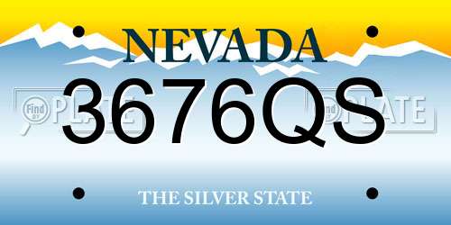 3676QS Nevada License Plate