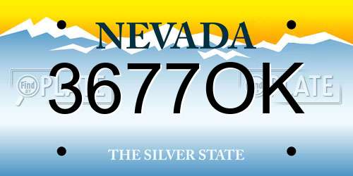 3677OK Nevada License Plate