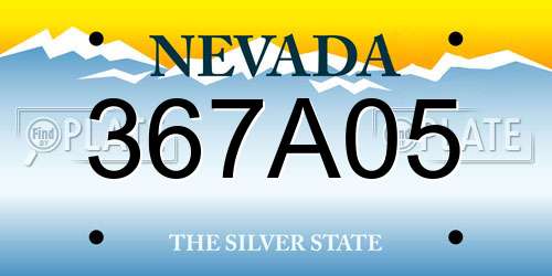 367A05 Nevada License Plate