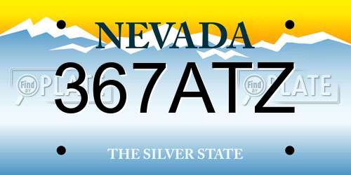 367ATZ Nevada License Plate
