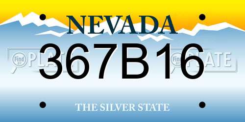 367B16 Nevada License Plate
