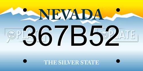 367B52 Nevada License Plate