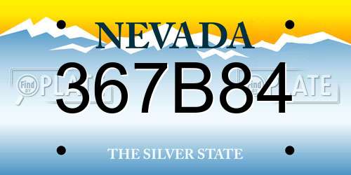 367B84 Nevada License Plate