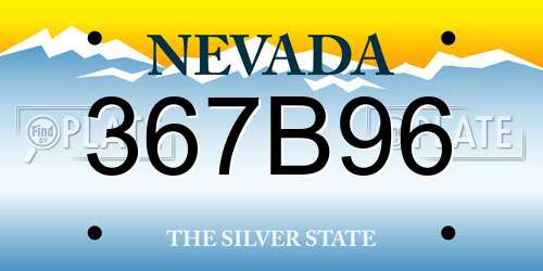 367B96 Nevada License Plate
