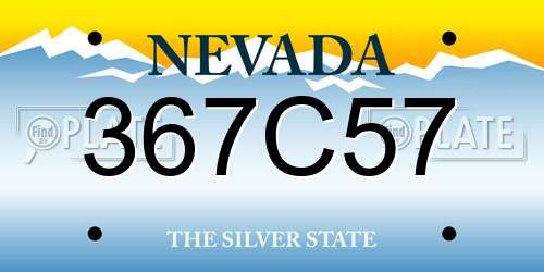 367C57 Nevada License Plate