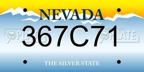 367C71 Nevada License Plate