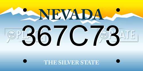 367C73 Nevada License Plate