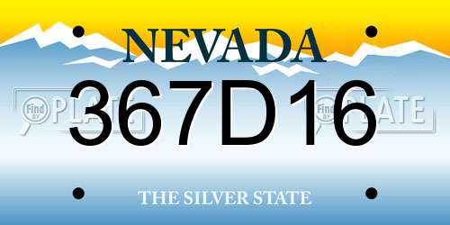 367D16 Nevada License Plate