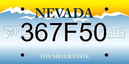 367F50 Nevada License Plate