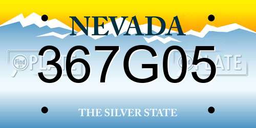 367G05 Nevada License Plate