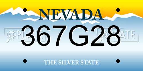 367G28 Nevada License Plate