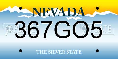 367GO5 Nevada License Plate