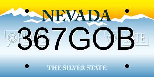 367GOB Nevada License Plate
