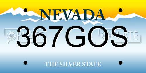 367GOS Nevada License Plate