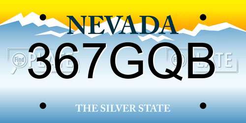 367GQB Nevada License Plate