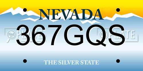 367GQS Nevada License Plate