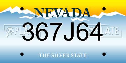 367J64 Nevada License Plate