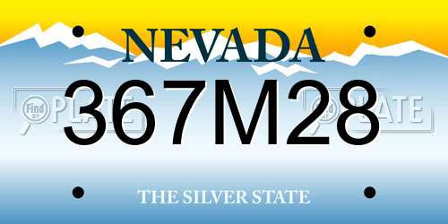 367M28 Nevada License Plate