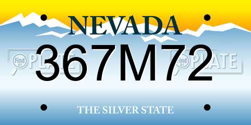 367M72 Nevada License Plate
