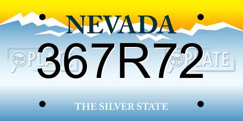 367R72 Nevada License Plate
