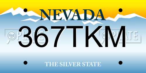 367TKM Nevada License Plate