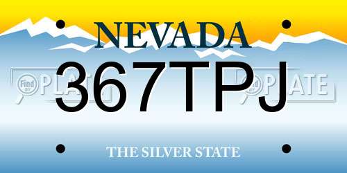 367TPJ Nevada License Plate