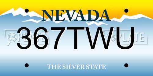 367TWU Nevada License Plate