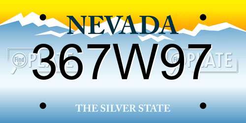 367W97 Nevada License Plate