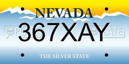 367XAY Nevada License Plate