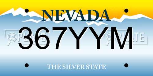 367YYM Nevada License Plate
