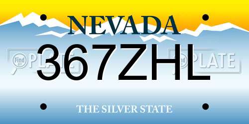 367ZHL Nevada License Plate
