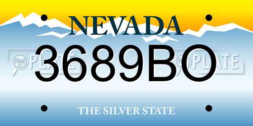 3689BO Nevada License Plate