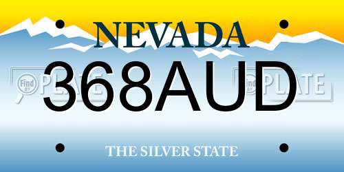 368AUD Nevada License Plate