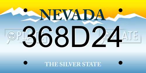 368D24 Nevada License Plate